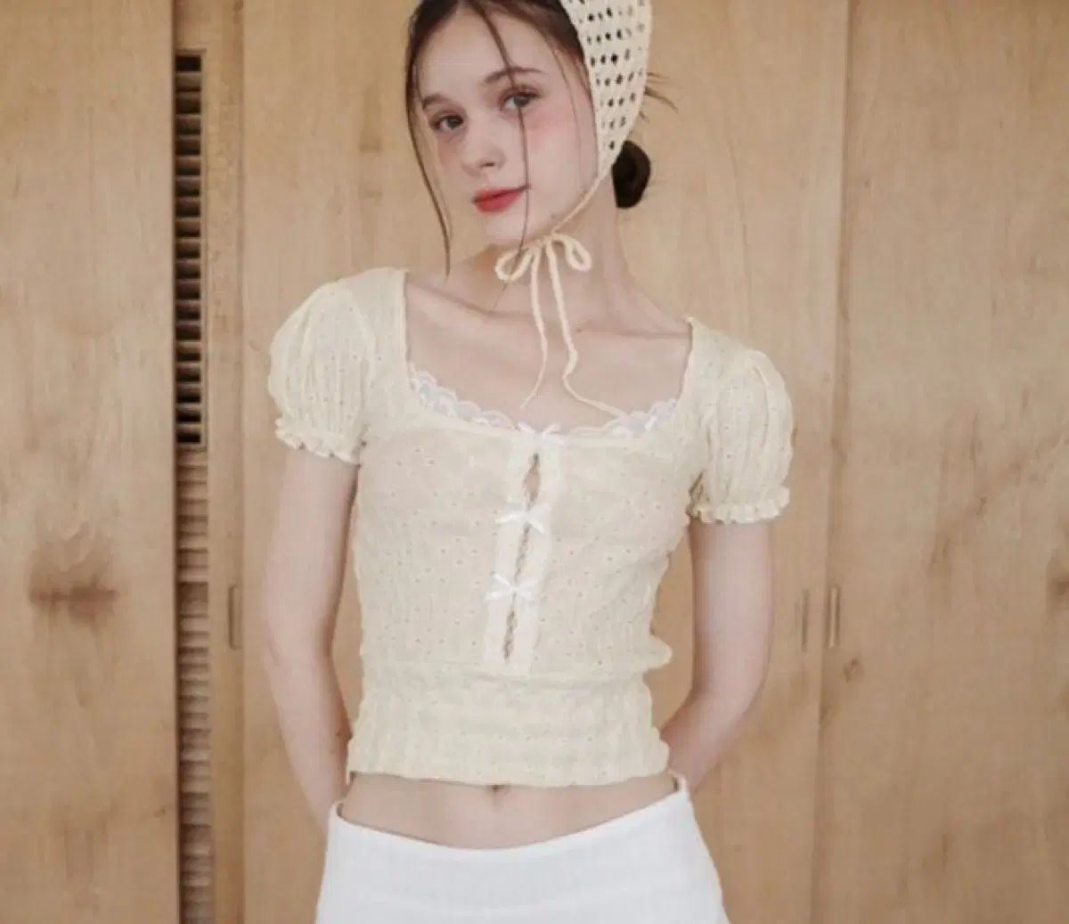 Dried Rose Dorothy Shirring Top Pink on Bunjang Global Site.